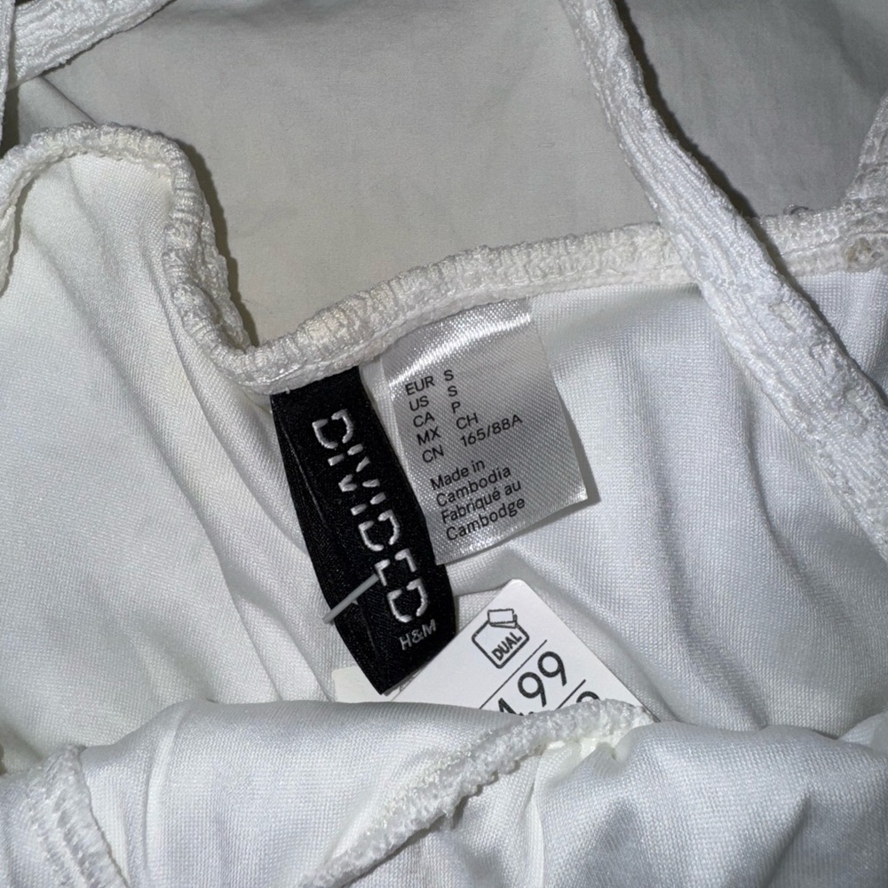 White Ruched Spaghetti Strap Dress - Picture 5 of 5